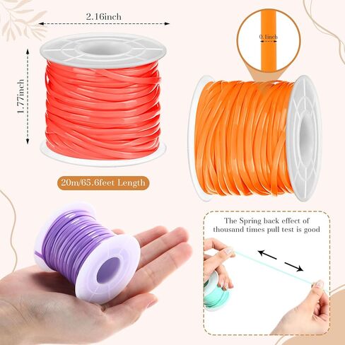 32 Rolls Lanyard String Plastic Lacing Cord Gimp Boondoggle String Lanyard Kit for Kids Keychain Bracelets Jewelry Making DIY Craft 0.1 Inch Wide 65.6 Feet Long 32 Colors in Kuwait