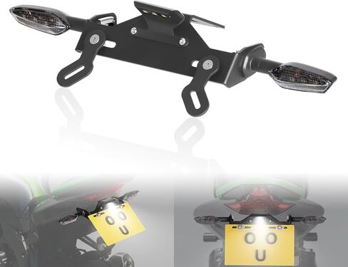 حامل لوحة الترخيص الخلفي Fender Eliminator Tail LED مؤشر مصباح فرامل الذيل المدمج إشارة TELL TELL TENT FLINKER متوافقة مع Z1000 2014-2021 ، Z1000R 2018-2021. (واضح) in Saudi Arabia