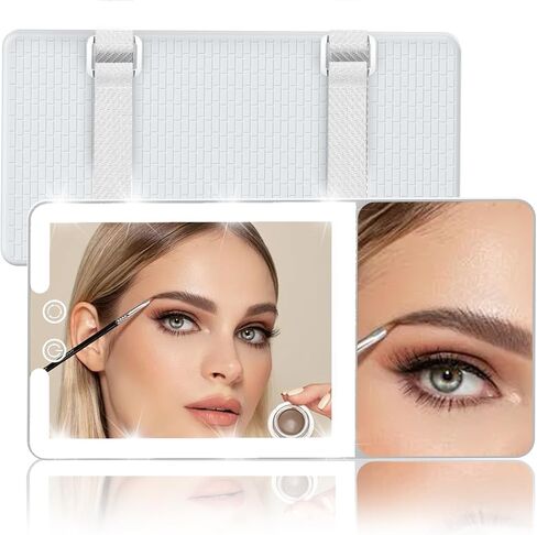 Solar Car Sun Visor Vanity Mirror, Sun Visor Makeup Mirror for Car,Dimmable with 3 Light Modes in Kuwait