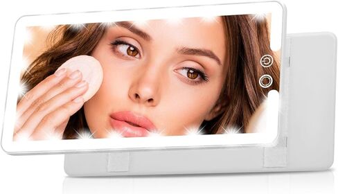 Solar Car Sun Visor Vanity Mirror, Sun Visor Makeup Mirror for Car,Dimmable with 3 Light Modes in Kuwait