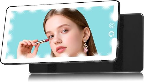 Solar Car Sun Visor Vanity Mirror, Sun Visor Makeup Mirror for Car,Dimmable with 3 Light Modes in Kuwait