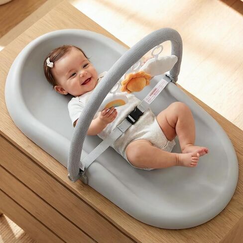 Mallify Baby Changing Pad with Waterproof and Non-Toxic Surface, Changing Table Pad with Adjustable Safety Belt, Wipe-Clean & Portable Changing Pad for Dresser(Grey) in Saudi Arabia