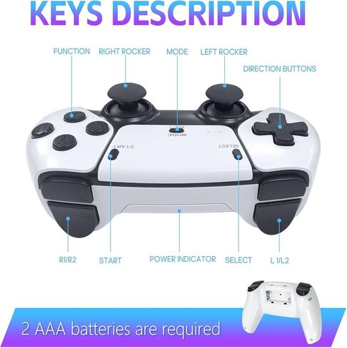 وحدة تحكم ألعاب لاسلكية قديمة مع 20000 لعبة مدمجة، M8 4K Retro Game Stick التوصيل والتشغيل وحدة تحكم ألعاب الفيديو مخرج HDMI للتلفزيون، مثالي لعيد الميلاد in Kuwait