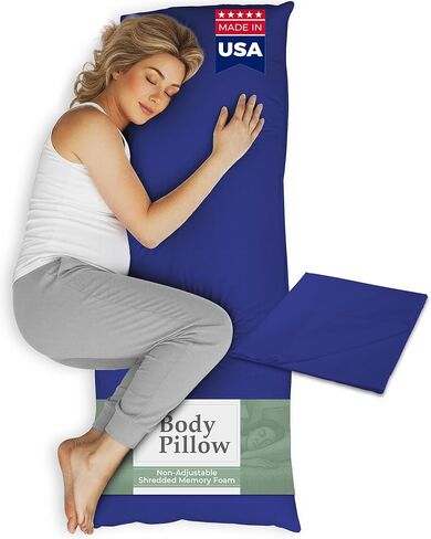 Snuggle-Pedic Body Pillow for Adults, Cozy Comfort Down Alternative Pregnancy Pillows - Soft, Supportive, Breathable Side Sleepers Maternity Pillow - Long Cuddle Pillow for Bed, 20x54 Full Body Pillow in Saudi Arabia