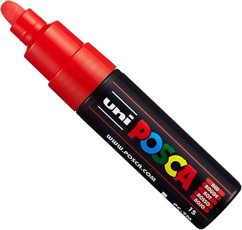 Posca Uni PC-7M Paint Marker Art Pens - Large Bullet Nib 4.5-5.5mm - 15 Colours - New for 2017 - Red in Kuwait