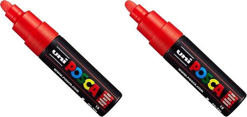 Posca Uni PC-7M Paint Marker Art Pens - Large Bullet Nib 4.5-5.5mm - 15 Colours - New for 2017 - Red in Kuwait