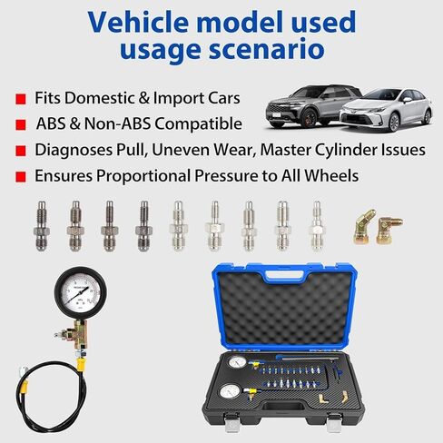 Universal Brake Oil Pressure Gauge, 0-3500 PSI Car ABS Hydraulic Oil Pressure Gauge, Brake System Test Gauge, Service Tool in Kuwait