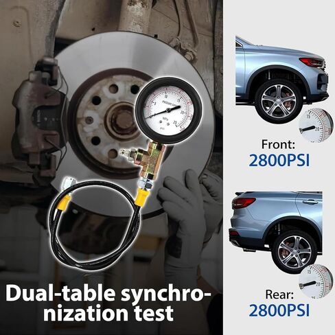 Universal Brake Oil Pressure Gauge, 0-3500 PSI Car ABS Hydraulic Oil Pressure Gauge, Brake System Test Gauge, Service Tool in Kuwait