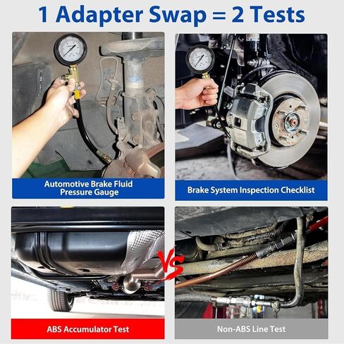 Universal Brake Oil Pressure Gauge, 0-3500 PSI Car ABS Hydraulic Oil Pressure Gauge, Brake System Test Gauge, Service Tool in Kuwait