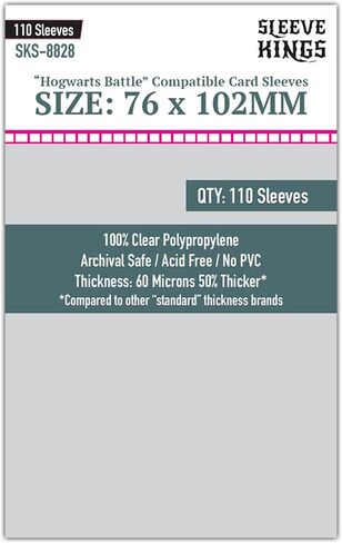 Sleeve Kings Premium Card Sleeves - Hogwarts Battle Large Sleeves (76mm x 102mm) - 110 Sleeves Per Pack in Kuwait