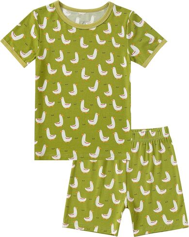 JunNeng Rayon from Bamboo Toddler Girl Pajamas, Baby Snug fit Short Sleeve 2-Piece Summer Sleepwear in Kuwait