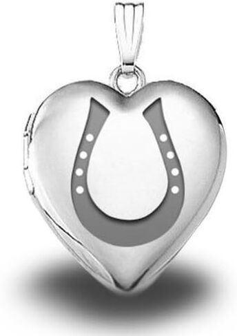 Picturesongold.com Sterling Silver Horseshoe Locket 3/4 بوصة × 3/4 بوصة in Saudi Arabia