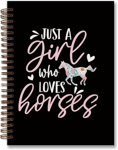 Just A Girl Who Loves Horses Notebook,Gifts for Horse Lovers,Floral College Ruled Notebook for Work Writing Journaling,Hardcover Spiral Notebook for Offices Schools Classrooms in Kuwait