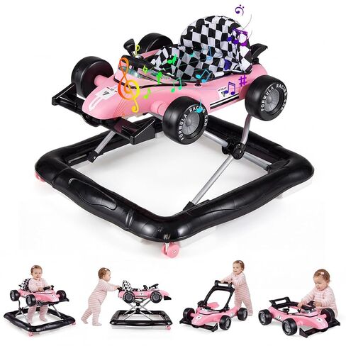 Baby Joy 4-in-1 Baby Walker ، Walker النشاط القابل للطي مع وضع الدفع ، والطول القابل للتعديل ، والأضواء ، ومضاد للدورة ، ومشي الطفل مع عجلات للفتيان الفتيات من 6 إلى 18 شهرًا (أزرق) in Kuwait