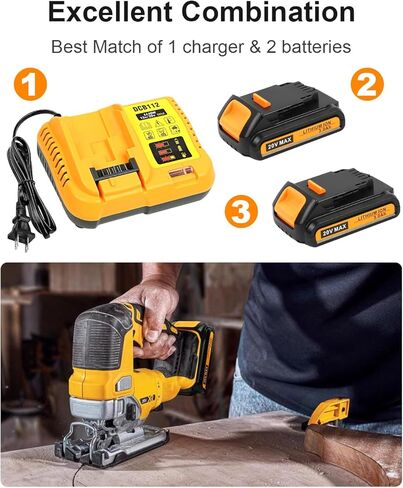 شاحن بطارية DCB112 مع عبوتين بطارية ليثيوم 7.0 أمبير في الساعة لجهاز Dewalt متوافق مع 12 فولت 20 فولت بحد أقصى DCB120 DCB127 DCB115 DCB118 DCB107 DCB105 DCB102 in Saudi Arabia