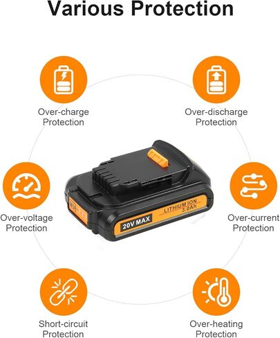 شاحن بطارية DCB112 مع عبوتين بطارية ليثيوم 7.0 أمبير في الساعة لجهاز Dewalt متوافق مع 12 فولت 20 فولت بحد أقصى DCB120 DCB127 DCB115 DCB118 DCB107 DCB105 DCB102 in Saudi Arabia