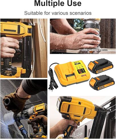 شاحن بطارية DCB112 مع عبوتين بطارية ليثيوم 7.0 أمبير في الساعة لجهاز Dewalt متوافق مع 12 فولت 20 فولت بحد أقصى DCB120 DCB127 DCB115 DCB118 DCB107 DCB105 DCB102 in Saudi Arabia