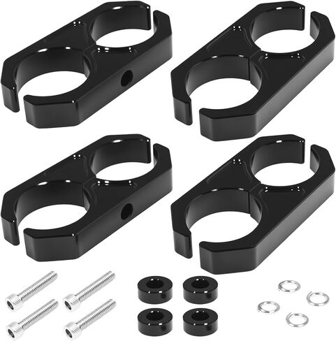 Heran 2PCS Universal Heavy Duty Stainless Bolt Billet T6 Aluminum Suspension Shock Reservoir Bracket - 1.75“-2" Shock Absorber Mounting Clamp - Fits 25-237429 B8 5160 Shock Absorber in Kuwait