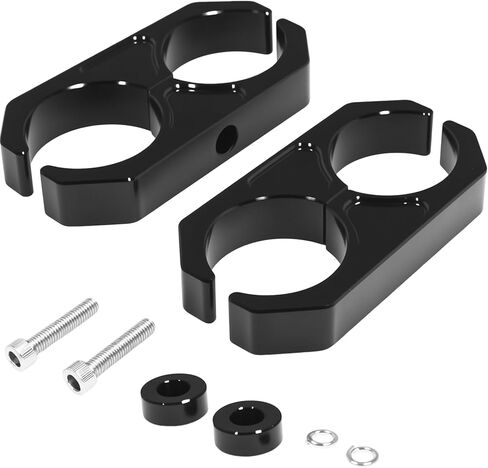Heran 2PCS Universal Heavy Duty Stainless Bolt Billet T6 Aluminum Suspension Shock Reservoir Bracket - 1.75“-2" Shock Absorber Mounting Clamp - Fits 25-237429 B8 5160 Shock Absorber in Kuwait