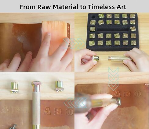 مجموعة طوابع حرفية احترافية مكونة من 27 قطعة من أدوات خرامة معدنية بتصميم عتيق من الجلد (13 ملم / 1/2 بوصة) خرامة حرفية كبيرة من A-Z in Kuwait