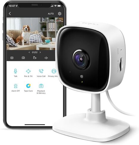 Tapo 1080p Indoor/Outdoor Security Camera - Free Person/Motion/Baby Cry Detection, Color Night Vision, IP65 Weatherproof, SD/Cloud Storage, Works w/Alexa & Google Home HybridCam in Kuwait