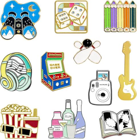 11 Pieces Enamel Pin Badges Brooch Pins Badges Metal Badge Pins Fashional Accessory for Women Teenager Suitable for Clothing Bags Jackets DIY Crafts (Go Wild) in Kuwait