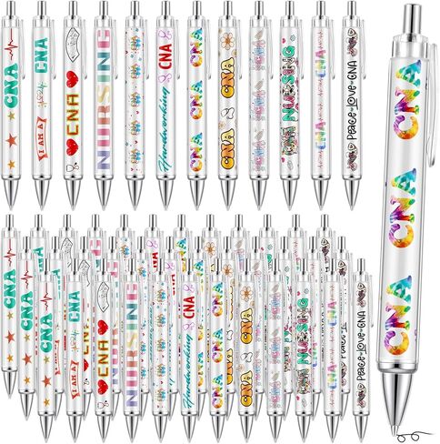50 Pcs Dental Assistant Gifts Cute Tooth Glitter Pens Motivational Retractable Ballpoint Pen 1.0 mm Black Ink for Office Charity Dental Assistant Favors Items in Saudi Arabia