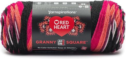Red Heart All in One Granny Square-Black - Carnation Code in Saudi Arabia