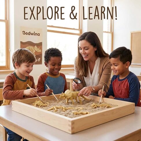 Bedwina Dinosaur Fossil Skeleton - (Pack of 24) 3.7 Inch Assorted Plastic Dino Figure Bones for Kids Science Dig Kit, Digging Sandbox Bins Play Toys, Party Favors, Birthday Decorations in Saudi Arabia