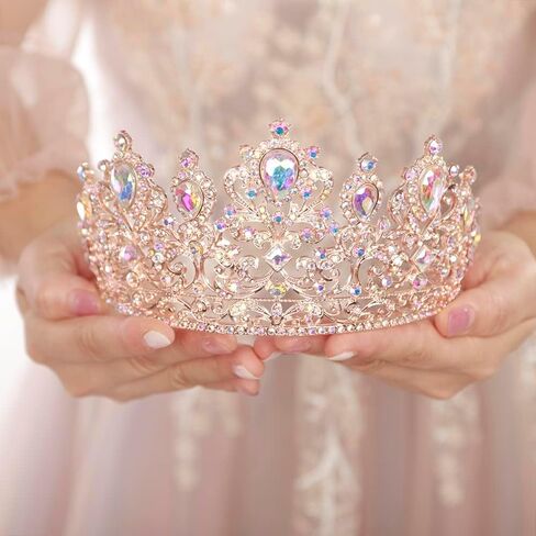 Jwicos Baroque Vintage Rhinestone Tiara Royal Crystal Crown Tiaras for Women Princess Crown Tiaras Bridal Assories for Wedding Prom Pageant Party in Saudi Arabia