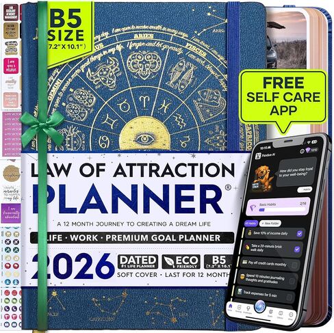 Law of Attraction Planner 2025 - Weekly and Monthly Planner, 12 Month Journey to Increase Productivity & Enhance Organization | Life Organizer, Gratitude Journal, Hourly Planner, To Do List | 2025 Planner - Vision Board, Gift Box & Planner Stickers in Kuwait