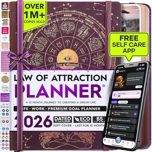 Law of Attraction Planner 2025 - Weekly and Monthly Planner, 12 Month Journey to Increase Productivity & Enhance Organization | Life Organizer, Gratitude Journal, Hourly Planner, To Do List | 2025 Planner - Vision Board, Gift Box & Planner Stickers in Kuwait