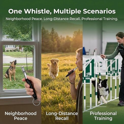 Dog Whistle - Stop Barking Neighbors Dog, Ultra-Wide Frequency Ultrasonic Silent Dog Whistle for Dog, 2 Pack Professional Recall Dog Training Whistles in Kuwait