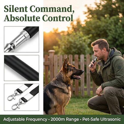 Dog Whistle - Stop Barking Neighbors Dog, Ultra-Wide Frequency Ultrasonic Silent Dog Whistle for Dog, 2 Pack Professional Recall Dog Training Whistles in Kuwait