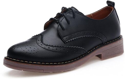 Womens Oxford Flats Shoes Faux Leather Wingtip Oxford in Kuwait