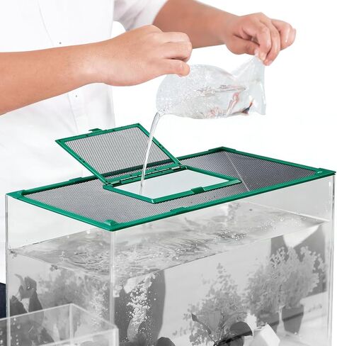 Fish Tank Lid Magnetic Fish Tank Lid Aquarium Net Cover with Feeding Window 5-50 Gallon Aquarium Lid Anti-Jumping Net for Fish 11.8 FT DIY Magnetic Fish Tank Cover Aquarium Cover in Kuwait