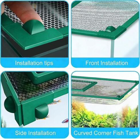 Fish Tank Lid Magnetic Fish Tank Lid Aquarium Net Cover with Feeding Window 5-50 Gallon Aquarium Lid Anti-Jumping Net for Fish 11.8 FT DIY Magnetic Fish Tank Cover Aquarium Cover in Kuwait
