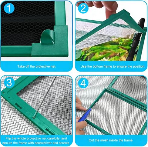 Fish Tank Lid Magnetic Fish Tank Lid Aquarium Net Cover with Feeding Window 5-50 Gallon Aquarium Lid Anti-Jumping Net for Fish 11.8 FT DIY Magnetic Fish Tank Cover Aquarium Cover in Kuwait