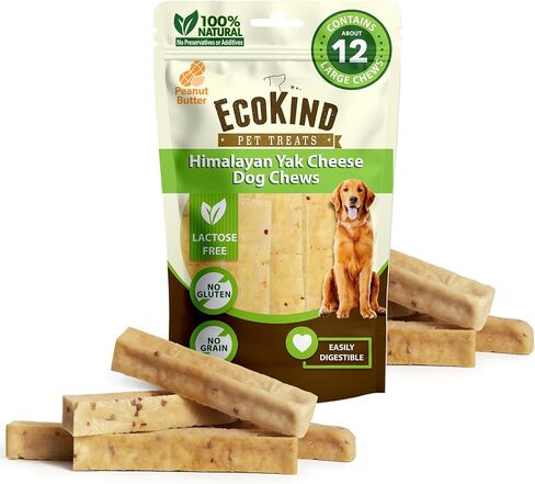 EcoKind Pet Treats Gold Himalayan Yak Cheese Dog Chew, Yak Dog Treats for Active Chewers, 100% Natural & Healthy Chew Sticks for Small & Large Dogs, Yak Cheese Chews (3 Medium Sticks) in Kuwait