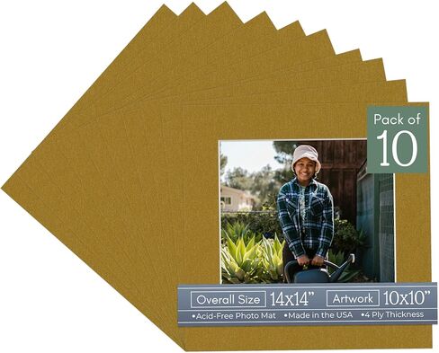 CountryArtHouse Orange Acid Free 14x14 Square Picture Frame Mat with White Core Bevel Cut for 10x10 Pictures - Fits 14x14 Frame - Pack of 1 Matboard in Kuwait