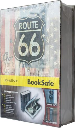 صندوق أمان محمول للكتب من SEPOX® Diversion-Safes مع قفل مفتاح، مقاس 5.6 بوصة عمق × 9 بوصة عرض × 1.6 بوصة ارتفاع، صندوق قفل فولاذي آمن مع غطاء ورقي حقيقي، مثالي للمنزل، والسفر، وأموال متجر النوم، والمجوهرات، والهاتف وغيرها جواز سفر in Kuwait