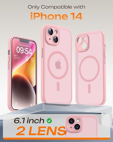 TOCOL Magnetic for iPhone 14 Pro Case, Upgraded [Full Camera Protection] Fit for MagSafe [Military Grade Drop Tested] Translucent Matte Back Bumper for iPhone 14 Pro Case 6.1-Inch, Alpine Green in Kuwait
