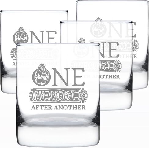 One Dam Project - Whiskey Rocks Glass - Funny Handyman Gifts for Construction Workers - 10.25 oz Glasses in Kuwait