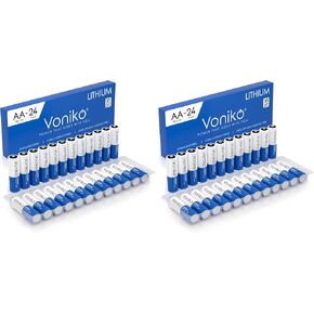 Voniko AA Batteries, 24 Pack 1.5V Lithium AA Batteries—High Performance Double A Long Lasting Battery for Flashlight, Toys, Remote Control, Alarm System (Non-Rechargeable) in Saudi Arabia