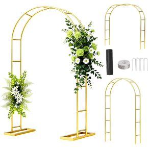 قوس الزفاف قوس الخلفية موقف 7.2 قدم ، 6.6 قدم ، 6 أقدام من 3 ذهبية القوس القوس الخلفية موقف لحفل الزفاف استحمام الطفل حفلة عيد ميلاد حديقة الزهور بون القوس القوس in Kuwait