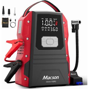 Jump Starter with Air Compressor-1500A Portable Car Battery Charger(Up to 7.5L Gas/5.5L Diesel),12V Jumper Box 150PSI Auto Tire Inflator with Jumper Cable, USB Charge, DC Output and Flashlight in Saudi Arabia