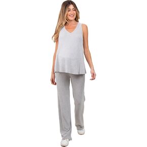 PinkBlush Rib Knit Tank and Pant Maternity Set in Kuwait