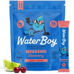 Waterboy Weekend Recovery Variety | 3,200mg Electrolyte Powder Packets | Ginger + L-Theanine + Vitamins | No Sugar, All Natural, Gluten Free | 24 Drink Stick Mixes (Variety Pack) in Saudi Arabia