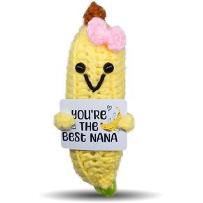Cute Mini Banana Birthday Gift for Nana, Fun Gift from Grandchildren to Grandma, Handmade Crochet Banana Doll for The Best Nana in Saudi Arabia