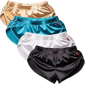 شورتات ساتان ساتان ملاكمة Tapuu Mens Mults Multipack (بني/أسود/رمادي/أزرق 4 ، XL) in Kuwait